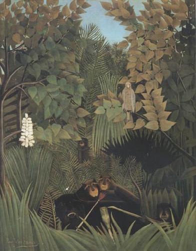 Henri Rousseau Joyous Jokesters Sweden oil painting art